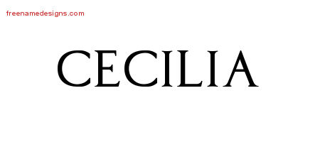 Regal Victorian Name Tattoo Designs Cecilia Graphic Download