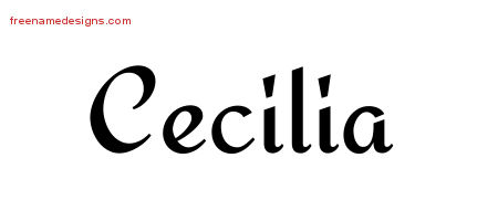 Calligraphic Stylish Name Tattoo Designs Cecilia Download Free