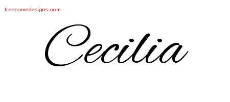 Cursive Name Tattoo Designs Cecilia Download Free