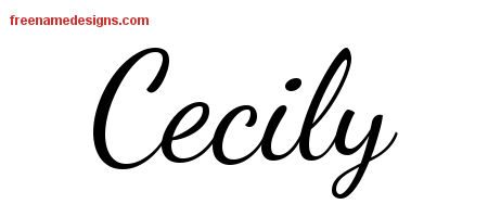 Lively Script Name Tattoo Designs Cecily Free Printout