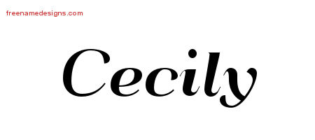 Art Deco Name Tattoo Designs Cecily Printable