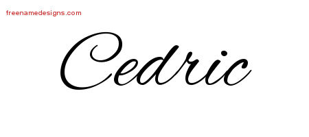 Cursive Name Tattoo Designs Cedric Free Graphic