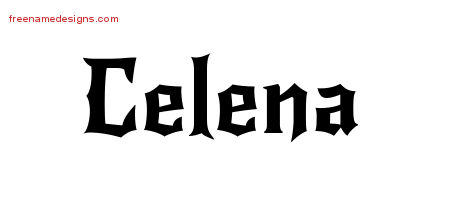 Gothic Name Tattoo Designs Celena Free Graphic