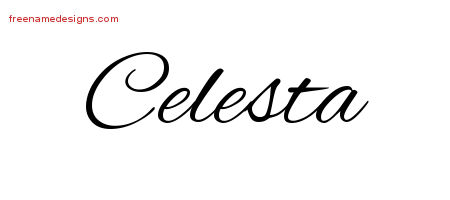Cursive Name Tattoo Designs Celesta Download Free