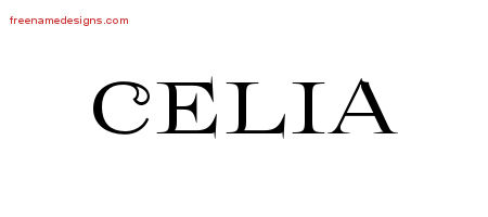 Flourishes Name Tattoo Designs Celia Printable