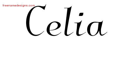 Elegant Name Tattoo Designs Celia Free Graphic