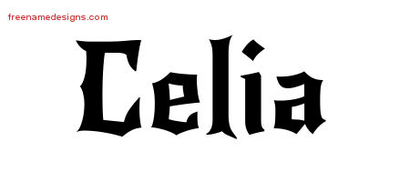 Gothic Name Tattoo Designs Celia Free Graphic