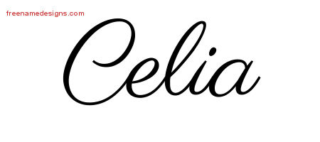 Classic Name Tattoo Designs Celia Graphic Download