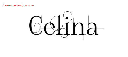 Decorated Name Tattoo Designs Celina Free