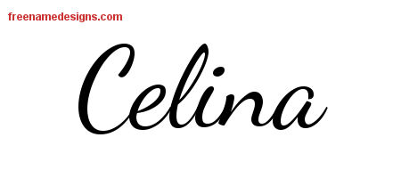 Lively Script Name Tattoo Designs Celina Free Printout