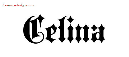 Old English Name Tattoo Designs Celina Free
