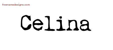 Vintage Writer Name Tattoo Designs Celina Free Lettering