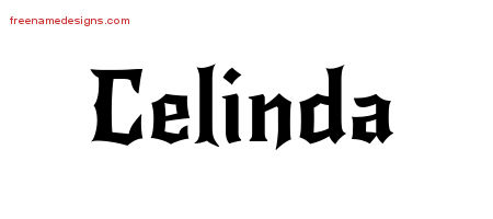 Gothic Name Tattoo Designs Celinda Free Graphic