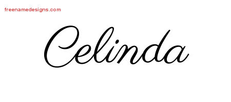 Classic Name Tattoo Designs Celinda Graphic Download