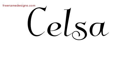 Elegant Name Tattoo Designs Celsa Free Graphic