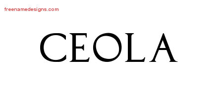 Regal Victorian Name Tattoo Designs Ceola Graphic Download