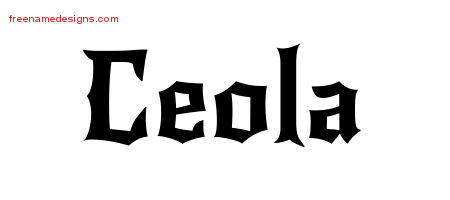 Gothic Name Tattoo Designs Ceola Free Graphic