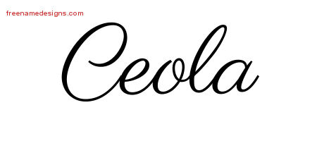 Classic Name Tattoo Designs Ceola Graphic Download