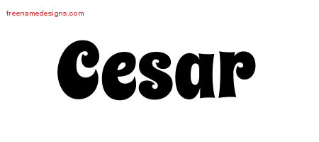 Groovy Name Tattoo Designs Cesar Free