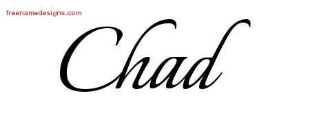 Calligraphic Name Tattoo Designs Chad Free Graphic