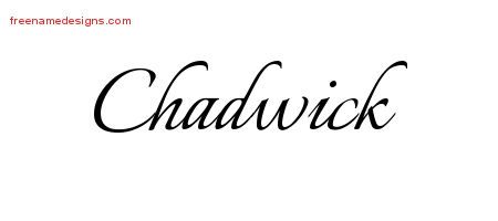 Calligraphic Name Tattoo Designs Chadwick Free Graphic