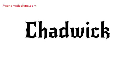 Gothic Name Tattoo Designs Chadwick Download Free