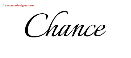 Calligraphic Name Tattoo Designs Chance Free Graphic