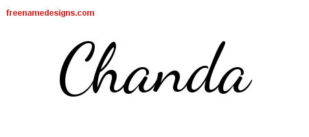 Lively Script Name Tattoo Designs Chanda Free Printout