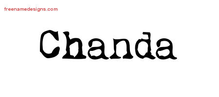 Vintage Writer Name Tattoo Designs Chanda Free Lettering