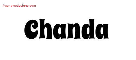 Groovy Name Tattoo Designs Chanda Free Lettering
