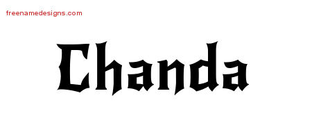 Gothic Name Tattoo Designs Chanda Free Graphic