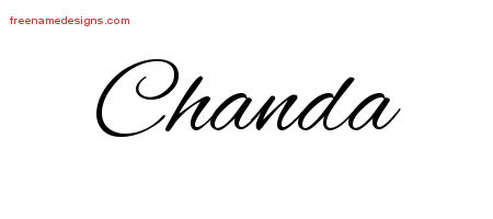 Cursive Name Tattoo Designs Chanda Download Free