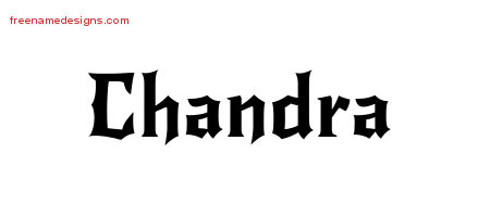 Gothic Name Tattoo Designs Chandra Free Graphic