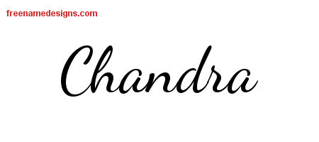 Lively Script Name Tattoo Designs Chandra Free Printout