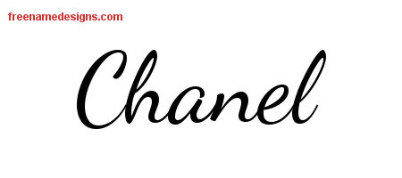 Lively Script Name Tattoo Designs Chanel Free Printout