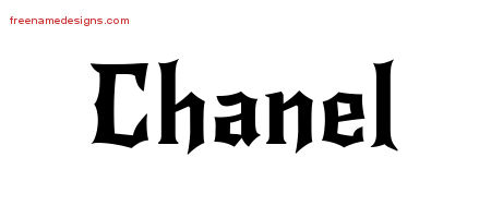 Gothic Name Tattoo Designs Chanel Free Graphic
