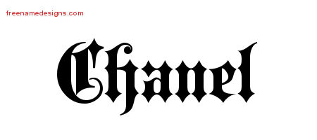 Old English Name Tattoo Designs Chanel Free