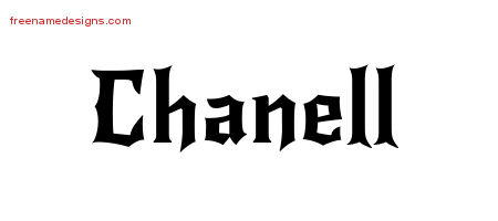 Gothic Name Tattoo Designs Chanell Free Graphic