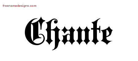 Old English Name Tattoo Designs Chante Free