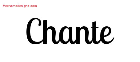 Handwritten Name Tattoo Designs Chante Free Download