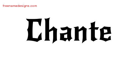 Gothic Name Tattoo Designs Chante Free Graphic