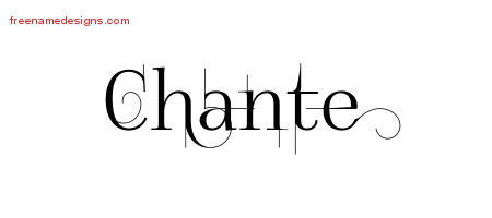 Decorated Name Tattoo Designs Chante Free