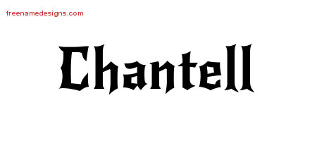 Gothic Name Tattoo Designs Chantell Free Graphic