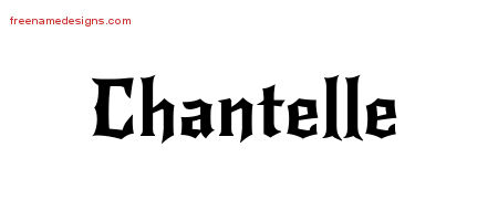 Gothic Name Tattoo Designs Chantelle Free Graphic