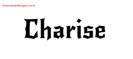 Gothic Name Tattoo Designs Charise Free Graphic