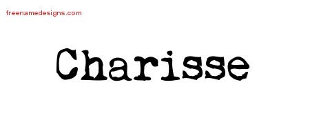 Vintage Writer Name Tattoo Designs Charisse Free Lettering