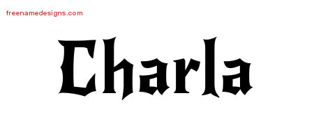 Gothic Name Tattoo Designs Charla Free Graphic