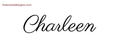 Classic Name Tattoo Designs Charleen Graphic Download