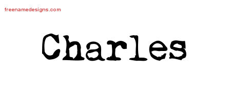 Vintage Writer Name Tattoo Designs Charles Free Lettering