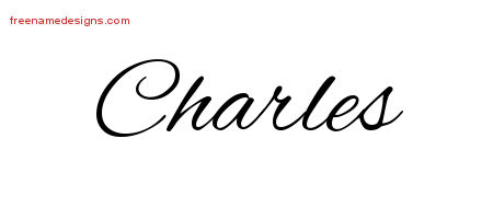 Cursive Name Tattoo Designs Charles Free Graphic